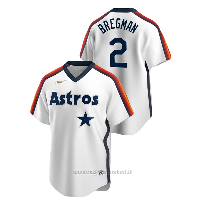 Maglia Baseball Uomo Houston Astros Alex Bregman Cooperstown Collection Primera Bianco